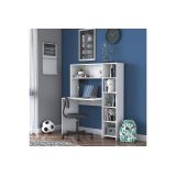 Escritorio-Librería Color Blanco, 113x40x142cm - Estilo Versátil y Espacioso
