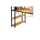 Escritorio  con Estantes - Melamina Avena Oscuro y Negro - 120x64x120 cm - Mesa de Trabajo Multifuncional para Oficina y Hogar