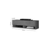 Mueble TV Moderno con 1 Puerta y Estantes en Melamina Color Gris Antracita - 100x31.5x29.6cm