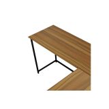 Escritorio de Oficina de Esquina Derecha en Melamina Nogal-Negro, 150x120x75 cm - Diseño Espacioso y Elegante.