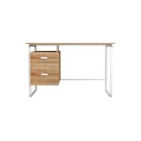 Mesa de Despacho con Cajones, Melamina Blanco-Natural, 120x75x75cm - Diseño Funcional