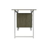 Mesa de Despacho con Cajones, Melamina Natural-Blanco, 140x60x76cm - Organización y Estilo para tu Oficina.