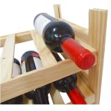 Botellero de Madera de Pino apilable en Color Natural para 6 Botellas y con 2 Niveles de Altura.