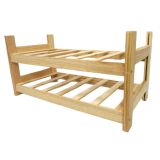 Botellero de Madera de Pino apilable en Color Natural para 12 Botellas y con 2 Niveles de Altura