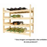 Botellero de Madera de Pino apilable en Color Natural para 12 Botellas y con 2 Niveles de Altura