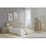 Sinfonier 5 Cajones, Cómoda, Color Puccini-Textil, Medidas: 60 cm (Largo) x 109,4 cm (Alto) x 39,6 cm de (Fondo) – Meyvaser
