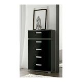 Sinfonier 5 Cajones, Cómoda, Color Negro, Medidas: 60 cm (Largo) x 109,4 cm (Alto) x 39,6 cm de (Fondo) – Meyvaser