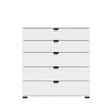 Cómoda de 5 Cajones para Dormitorio en Blanco, Gran Espacio Almacenamiento, Estilo Moderno, 90x40x95 cm