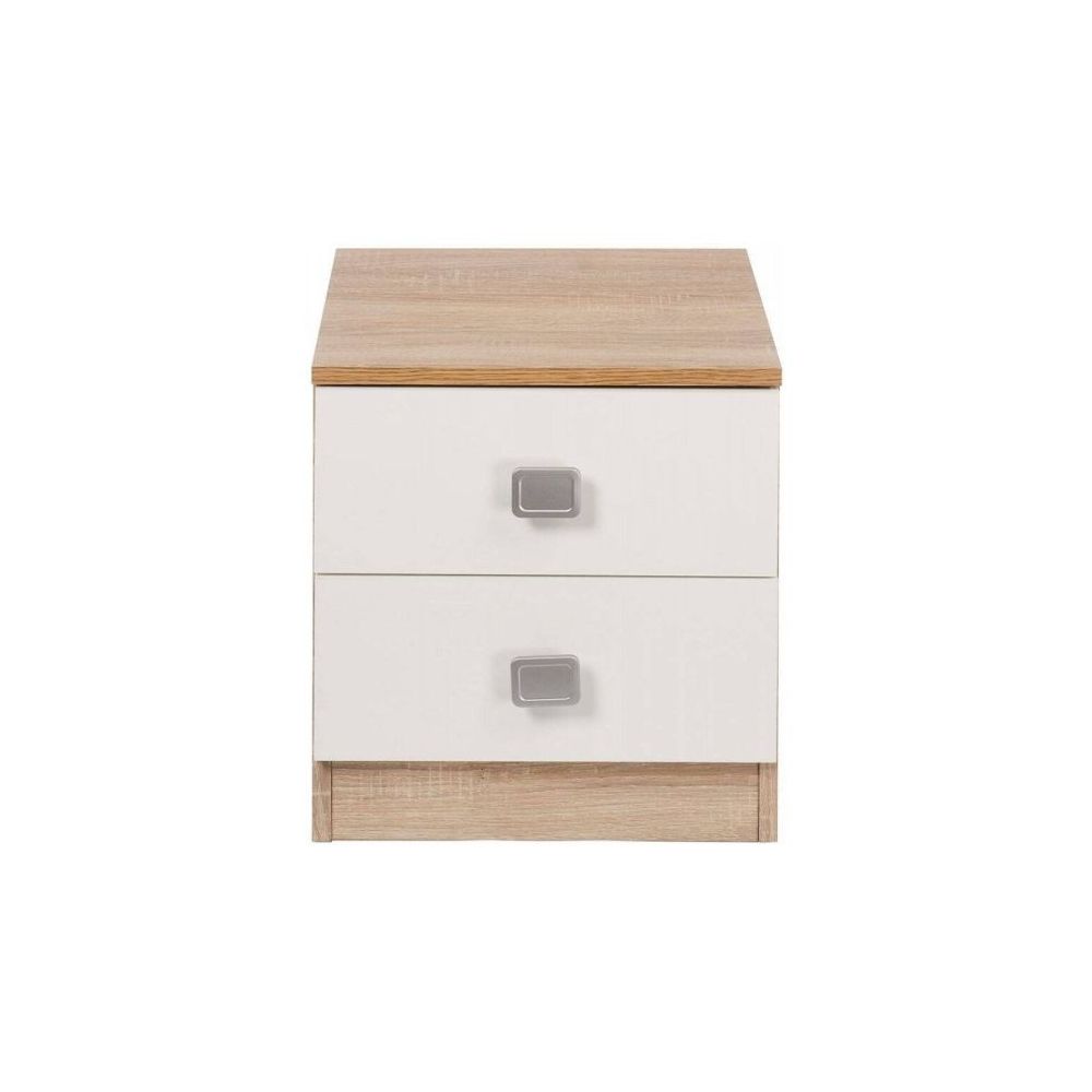 Conjunto dormitorio de Cabecero + 2 mesitas de noche color cambrian y blanco.