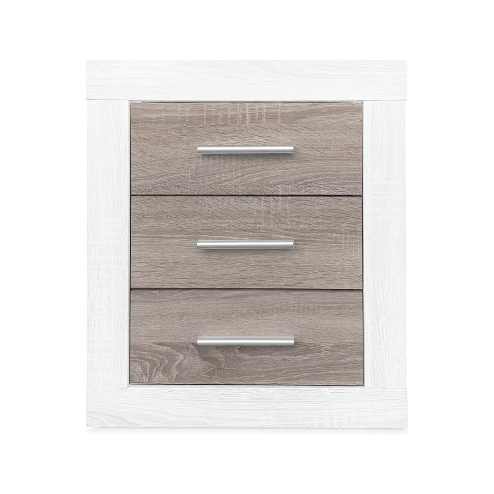 Pack Cabecero de 160 x 120 cm + 2 Mesitas de Noche, Colores Andersen y Pino Gris (para Cama de 135-140 o 160) – Meyvaser