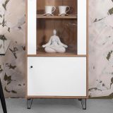 Vitrina Alta | 2 Puertas, Frentes en DM Lacado Blanco Mate | Medidas: 170,2 cm Alto x 40 cm Fondo x 68,4 cm Ancho