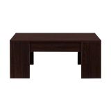 Mesa de Centro Elevable, Mesita de Salón o Comedor, Acabado en Color Wengue, Medidas: 90 cm (An) x 50 cm (Fon) x 46-57 cm (Al)