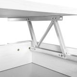 Mesa de Centro Elevable, Mesita de Salón, Acabado en Color Gris Polar, Medidas: 90 cm (An) x 50 cm (Fo) x 46-57 cm (Al)