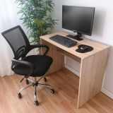 Mesa de Escritorio, Acabada en Cambrian, Mesa para Pc con balda interior, Medidas: 90 cm (Anc) x 49,5 cm (Fon) x 77 cm (Al)