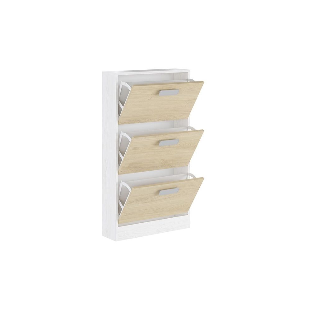 ¡Ordena tus Zapatos con Estilo! Zapatero 3 Puertas en Blanco y Roble