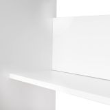 Mesa de Escritorio, Acabada en Blanco, Mesa para Pc con balda interior, Medidas: 90 cm (Ancho) x 49,5 cm (Fondo) x 77 cm (Alto)