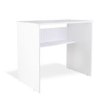 Mesa de Escritorio, Acabada en Blanco, Mesa para Pc con balda interior, Medidas: 90 cm (Ancho) x 49,5 cm (Fondo) x 77 cm (Alto)