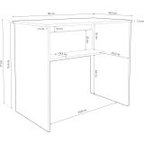 Mesa de Escritorio, Acabada en Blanco, Mesa para Pc con balda interior, Medidas: 90 cm (Ancho) x 49,5 cm (Fondo) x 77 cm (Alto)