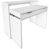 Mesa Escritorio Extensible, Consola Extensible,Color Blanco, Medidas: 90 cm (Largo) x 33-63,4 cm (Ancho) x 87,5 cm (Alto)