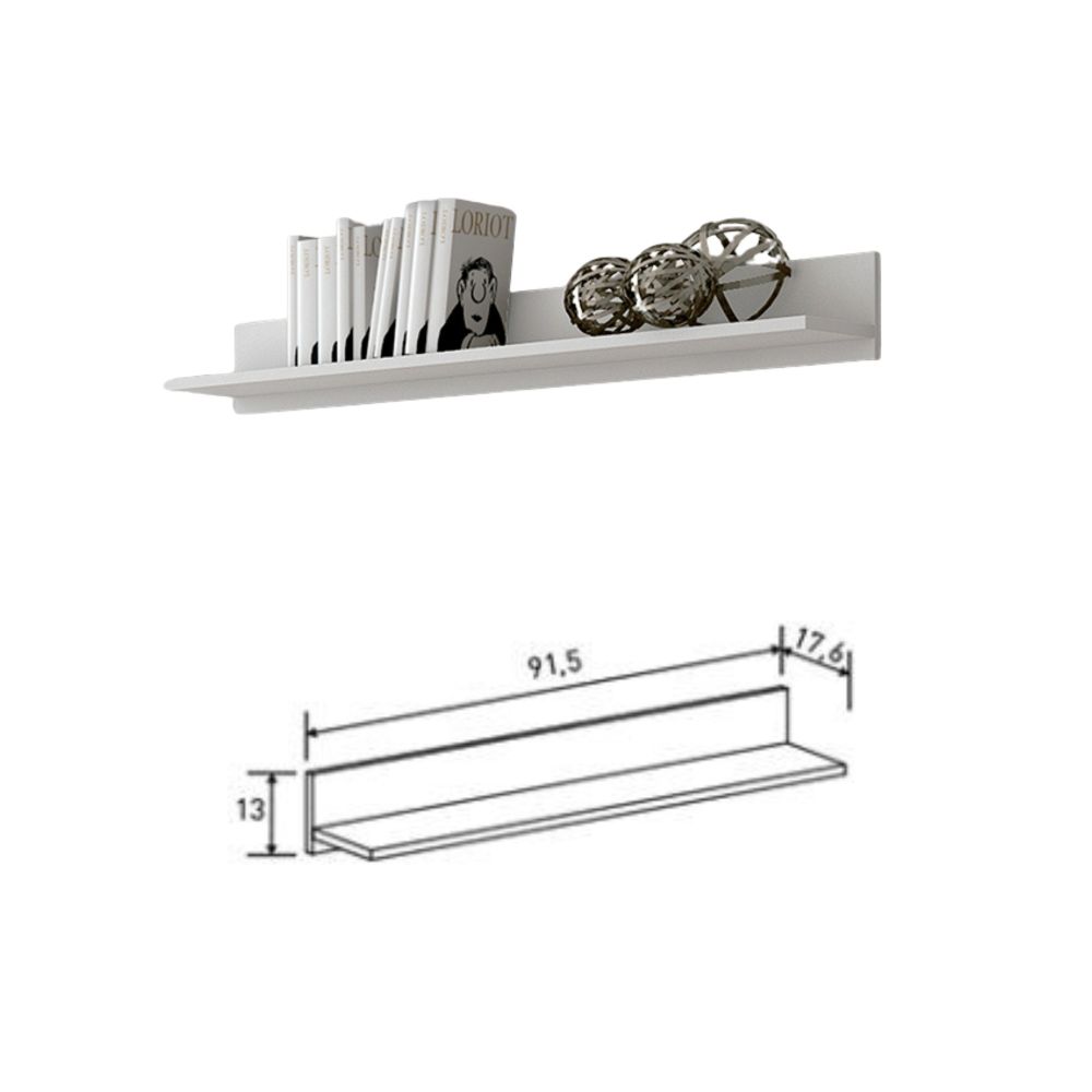 Mueble de TV de Diseño Nórdico + 2 Estantes, 2 Estantes y 2 Puertas,Cambrian-Blanco, 49cm(Al) x 180cm (Anc) x 40cm (Fon)