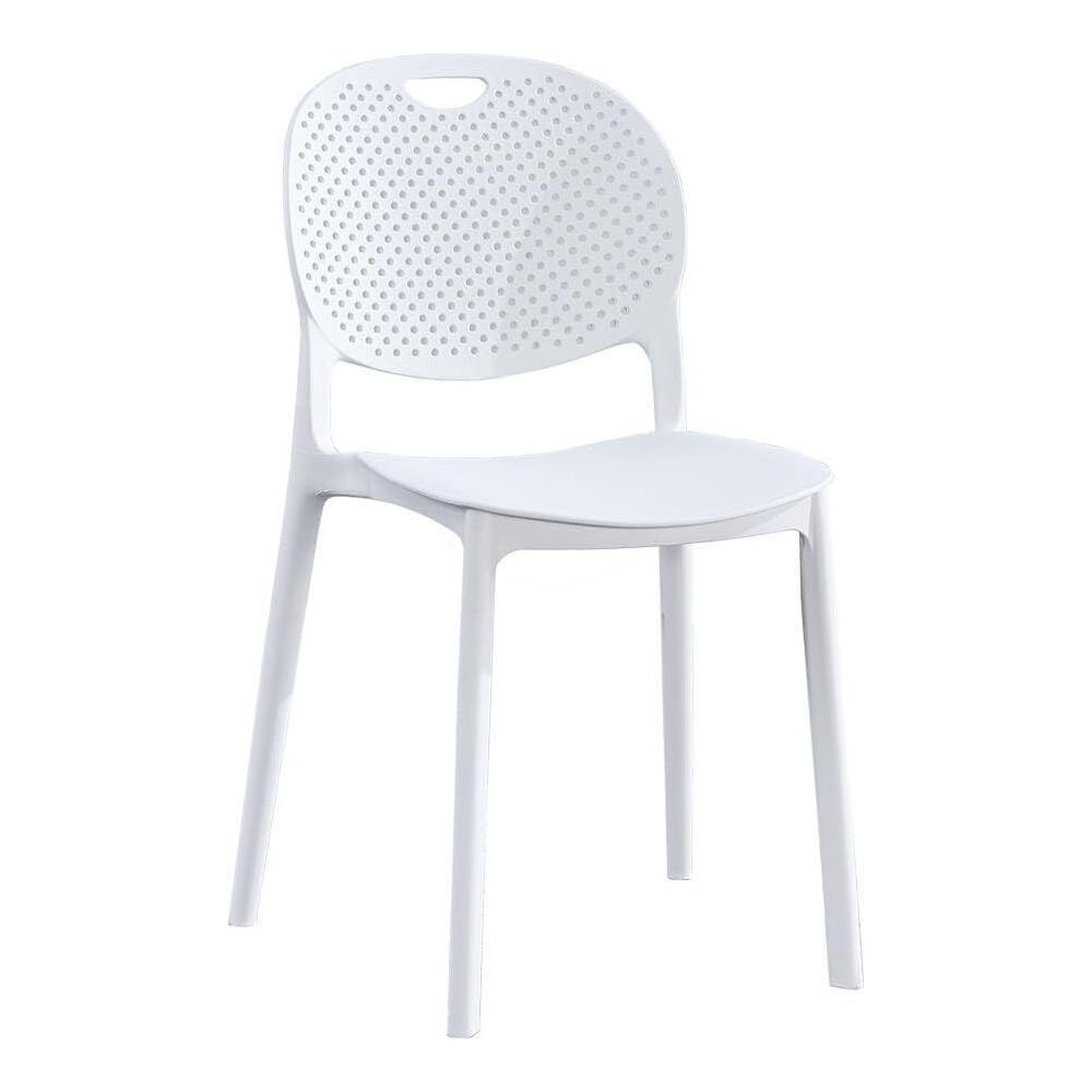 Pack 5 Sillas Cocina Color Blanco de plastico Polipropileno, Silla de Comedor Medidas: 40 cm (Anc) x 55 cm (Lar) x 80 cm (Al)