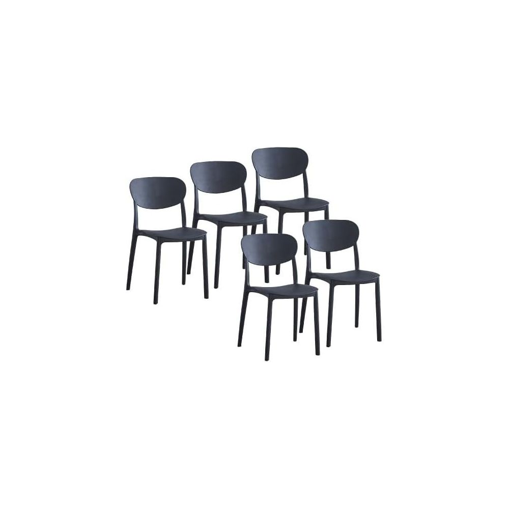 Conjunto Mesa y Sillas Comedor/Cocina: Mesa madera y Patas Metálicas En Negro (76x100x70 Cm) + 5 Sillas (80x40x55 Cm)