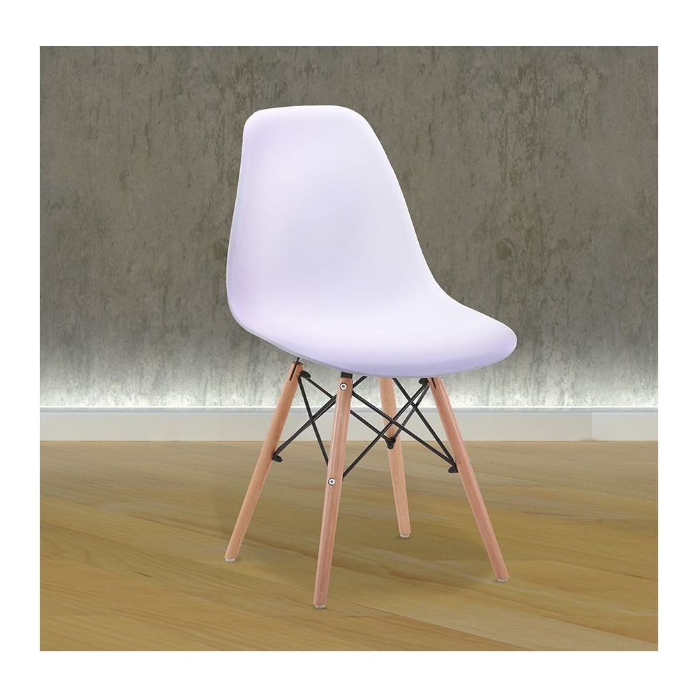 Pack 4 Sillas de Comedor, Sillas Cocinas, Acabado en Blanco y Madera, Medidas: 45 cm (Ancho) x 53 cm (Largo) x 83 cm (Alto)
