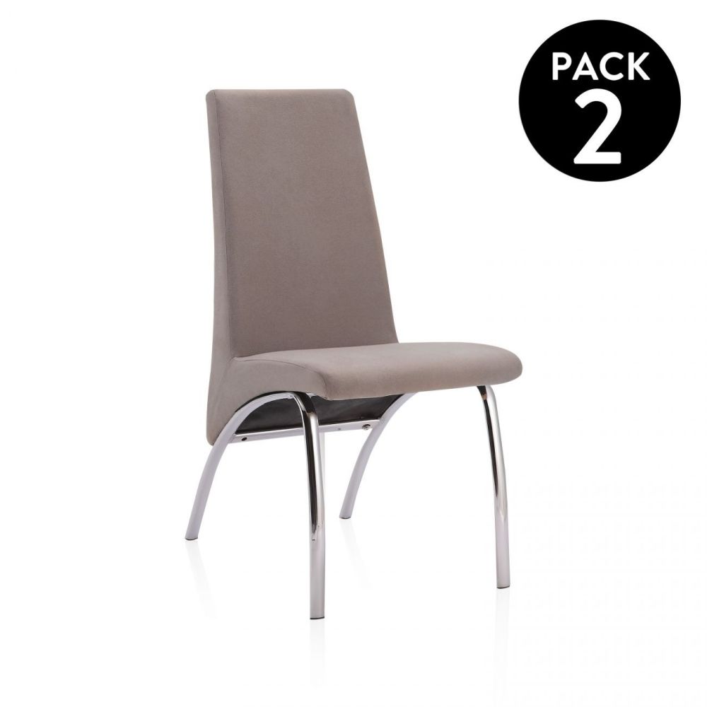 Pack 2 Sillas de Comedor, Sillas para Salón, Acabado en Tejido Marengo, Medidas: 44 cm (Ancho) x 61 cm (Largo) x 95 cm (Alto)