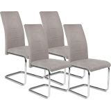 Pack de 4 Sillas Tapizadas para Salón – Acabado Marengo con Patas Cromadas de Aluminio, Medidas: 42,5 cm x 52 cm x 99 cm