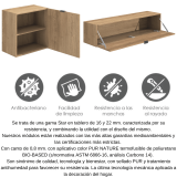 Meyvaser Mueble de salón y TV Conjunto muebles de salón apilable 235 Cm Ancho Color madera y blanco