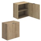 Meyvaser Mueble de salón y TV Conjunto muebles de salón apilable 270 Cm Ancho Color madera y blanco