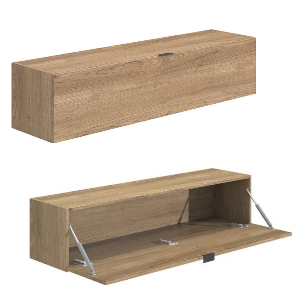 Meyvaser Mueble de salón y TV Conjunto muebles de salón apilable 245 Cm Ancho Color madera y blanco