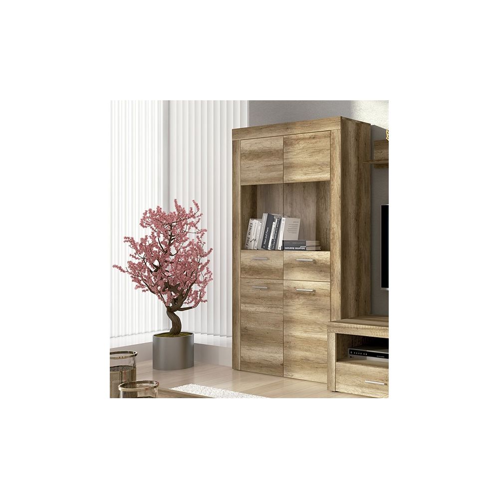 Mueble de Comedor, Mueble Salón, Acabado en Color Cañón, Medidas: 301 cm (Ancho) x 177 cm (Alto) x 41,4 cm (Fondo)