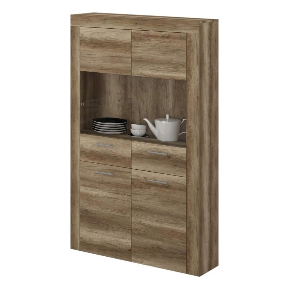 Mueble de Comedor, Mueble Salón, Acabado en Color Cañón, Medidas: 301 cm (Ancho) x 177 cm (Alto) x 41,4 cm (Fondo)