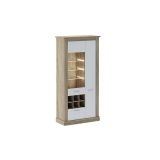 Mueble de Comedor, Mueble Salón, Acabado en Blanco y Cambria, Medidas: 276 cm (Ancho) x 201,6 cm (Alto) x 41,8 cm (Fondo)