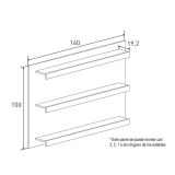 Mueble de Comedor, Mueble Salón, Acabado en Blanco y Cambria, Medidas: 276 cm (Ancho) x 201,6 cm (Alto) x 41,8 cm (Fondo)