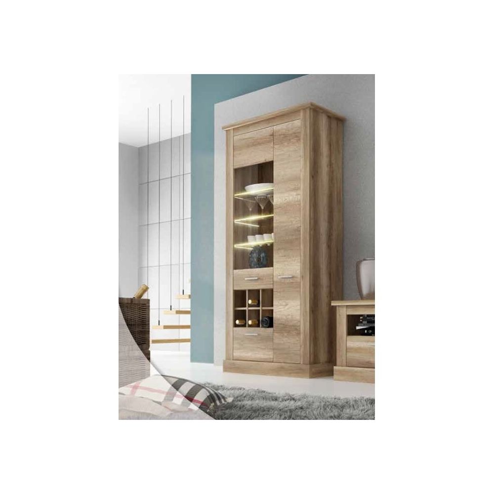 Mueble de Comedor, Mueble Salón, Acabado en Color Cañón, Medidas: 297 cm (Ancho) x 201,6 cm (Alto) x 41,8 cm (Fondo)
