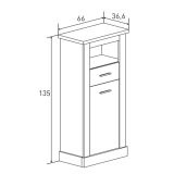 Mueble de Comedor, Mueble Salón, Acabado en Color Cañón, Medidas: 326 cm (Ancho) x 174,7 cm (Alto) x 41,8 cm (Fondo)