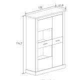 Mueble de Comedor, Mueble Salón, Acabado en Color Cañón, Medidas: 326 cm (Ancho) x 174,7 cm (Alto) x 41,8 cm (Fondo)