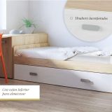Cama Nido de Melamina Color Puccini Andersen – Ancho 194,4 cm x Fondo 98 cm x Alto 58 cm, Ideal para Habitaciones Juveniles.