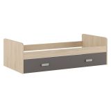 Cama Nido de Melamina Color Puccini Grafito – Ancho 194,4 cm x Fondo 98 cm x Alto 58 cm, Ideal para Habitaciones Juveniles.