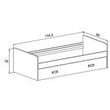Cama Nido de Melamina Color Puccini Grafito – Ancho 194,4 cm x Fondo 98 cm x Alto 58 cm, Ideal para Habitaciones Juveniles.