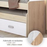 Cama Nido Juvenil Doble con Cajones de Almacenaje – Puccini Andersen, 198.4 cm Largo x 98 cm Ancho x 72 cm Alto