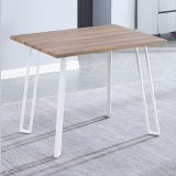 Mesa Comedor en Madera Estilo Industrial, Patas metálicas Blancas, Medidas 100 cm (Lar) x 70 cm (Anc) 76 cm (Al)