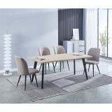 Mesa Comedor Madera Estilo Industrial, Patas metálicas Negras, Medidas 180 cm (Largo) x 90 cm (Ancho) 76 cm (Alto)