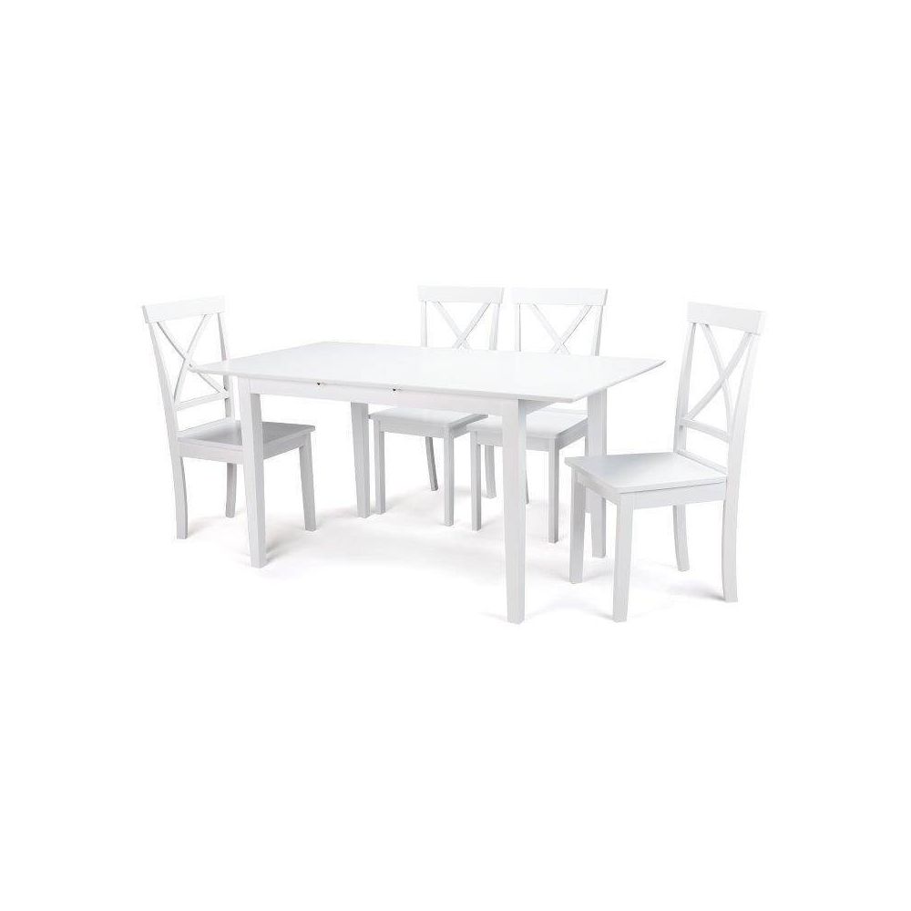 Mesa de Comedor Extensible en MDF - Acabado Blanco | 120/150x80 cm | Diseño Moderno y Funcional