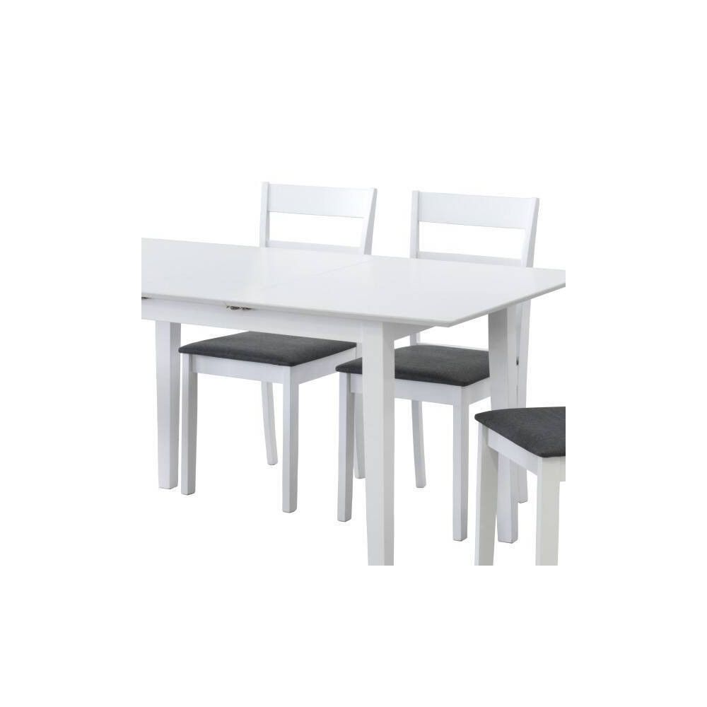 Mesa de Comedor Extensible en MDF - Acabado Blanco | 120/150x80 cm | Diseño Moderno y Funcional