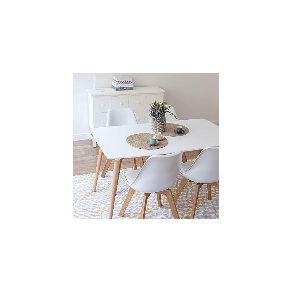 Mesa de Comedor o Cocina de 120 cm Lacada Blanca 76x120x80 Cm – Alta Resistencia y Durabilidad