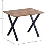 Mesa Comedor Madera, Patas metálicas Negras, Mesa Rectangular, Medidas 100 cm (Largo) x 70 cm (Ancho) 76 cm (Alto)