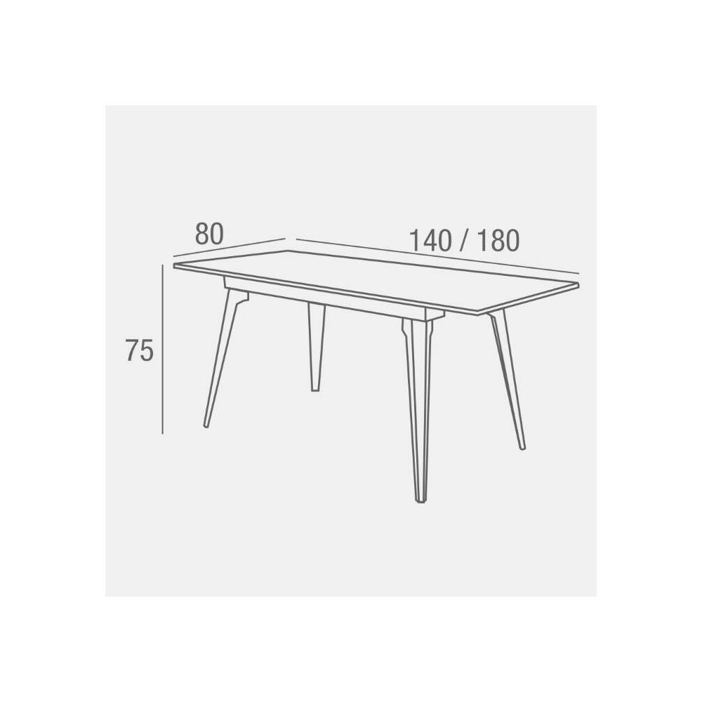 Mesa de Comedor Extensible Moderna – Acabado en Color Roble y Patas Negro Mate | Ajustable de 140/180x 80x 75 cm
